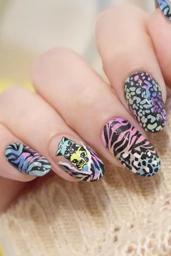 Lisa Frank-Inspired Nails