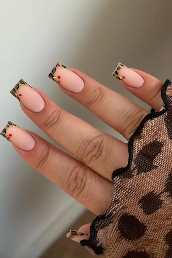 Matte French Cherry Manicure