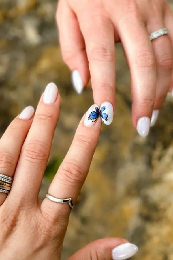 Minimal Half-Butterfly Taylor Swift Nails