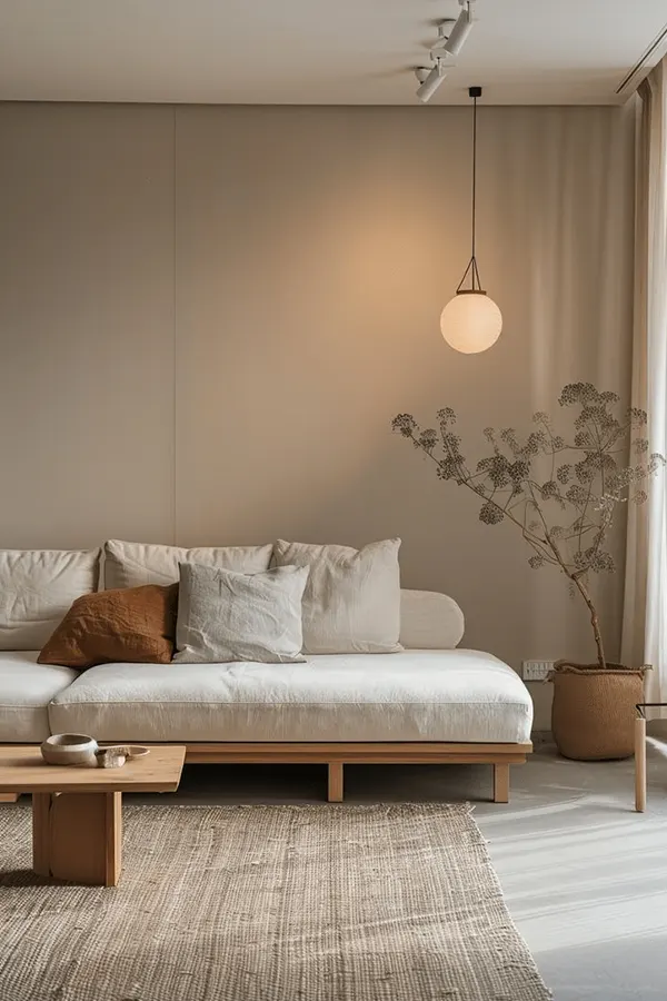 Minimal Japandi Living Room Setting