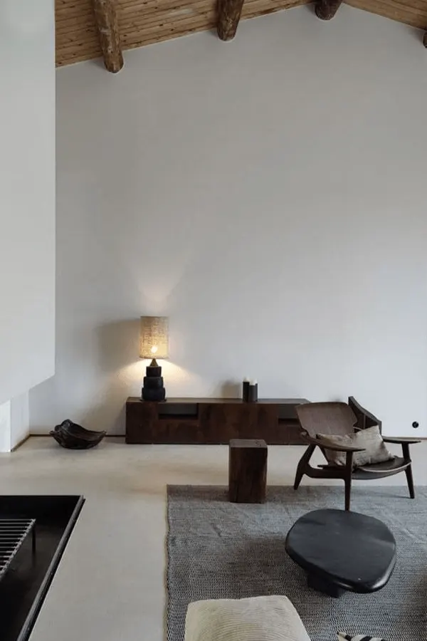 Minimal Japandi Living Room With Contrast