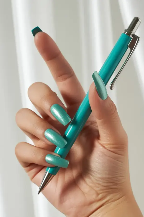 Mint Shimmer Mani