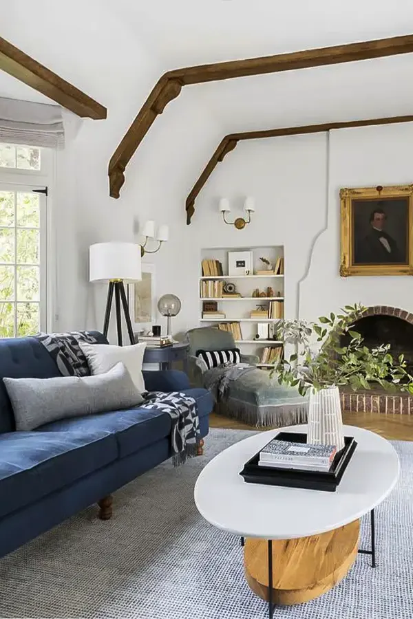 Modern Blue White Living Room Charm
