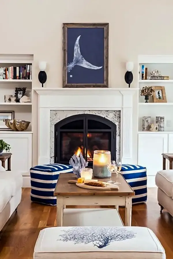 Modern Coastal Blue White Escape