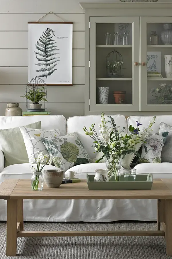 Modern Country Green Grey Living Room