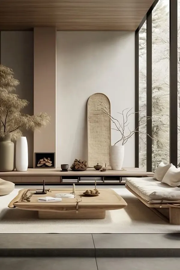 Modern Japandi Living Room Aesthetic