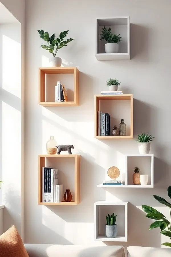 Modern Look With Geometric Shelves