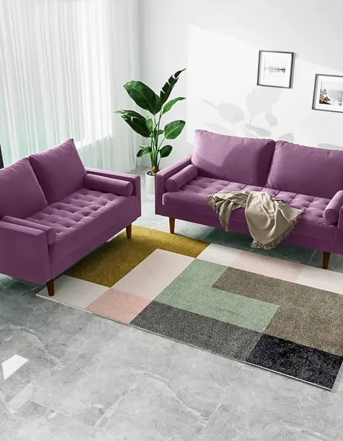 Modern Purple Sofa With Retro Charm