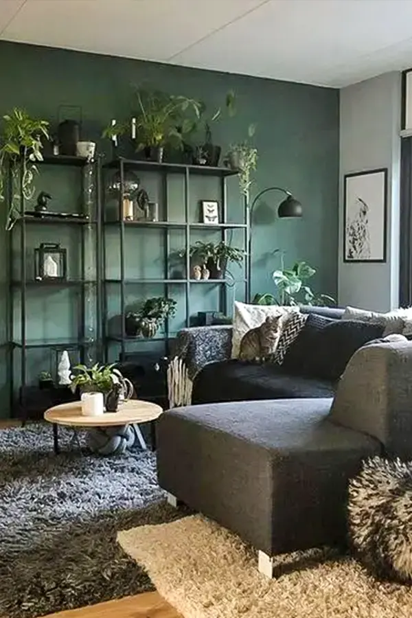 Modern Space with Green Accent