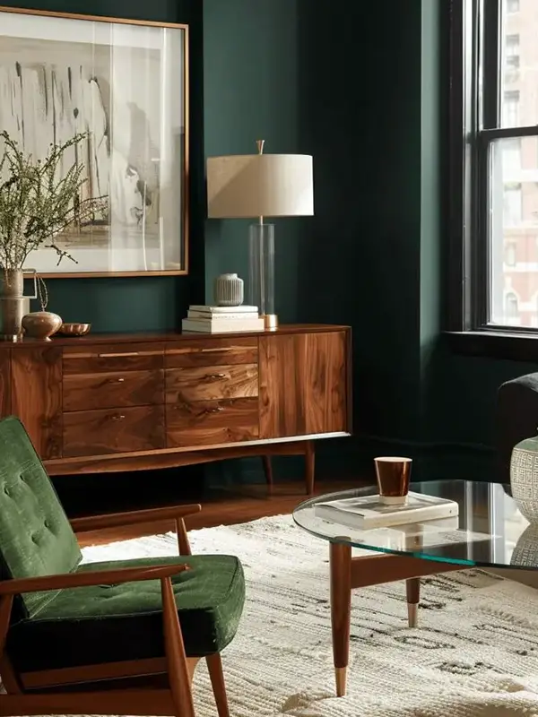 Moody Green Living Room Style