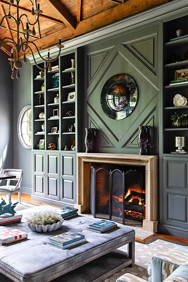 Muted Green Grey Wall Finish
