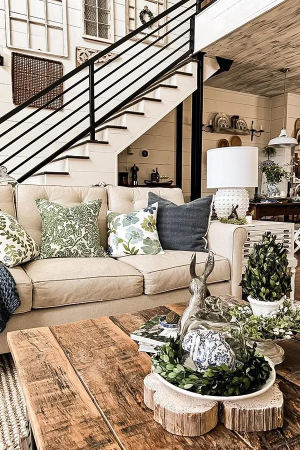 Nature-Inspired Farmhouse Living Room