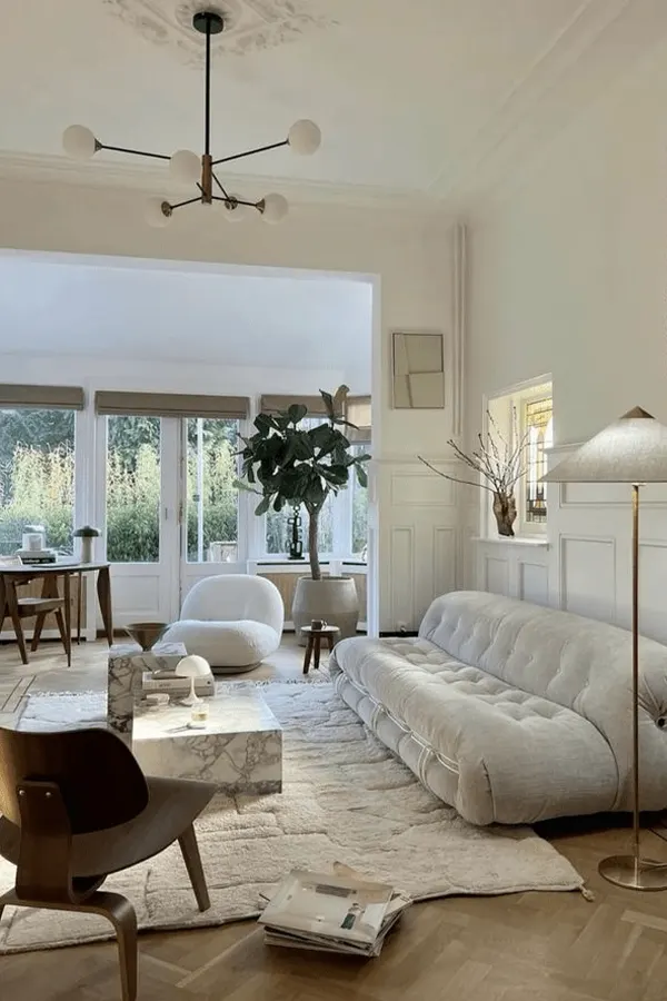 Neutral Japandi Living Room Setting