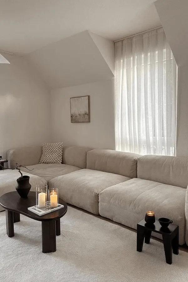 Neutral Japandi Living Room Style
