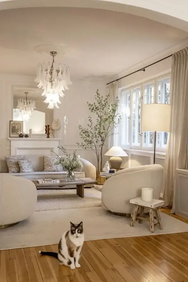 Neutral Japandi Living Room With Texture