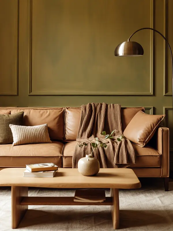 Olive And Tan Family Living Room