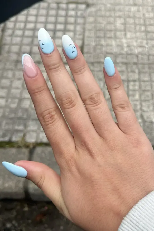 Pastel Skies Clouds Nails