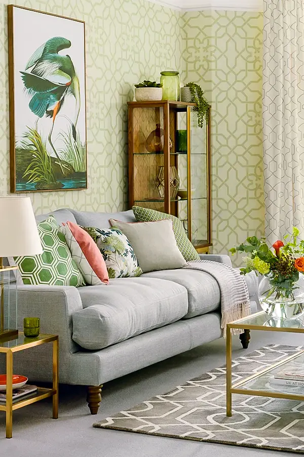 Patterned Green And Grey Decor