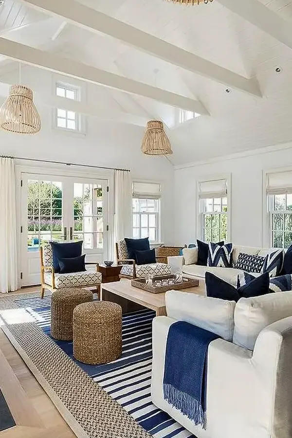 Preppy Blue White Coastal Style