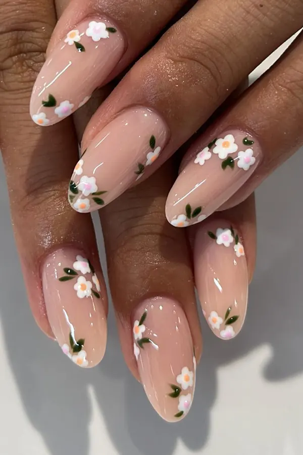 Pretty Daisy Garden Nails