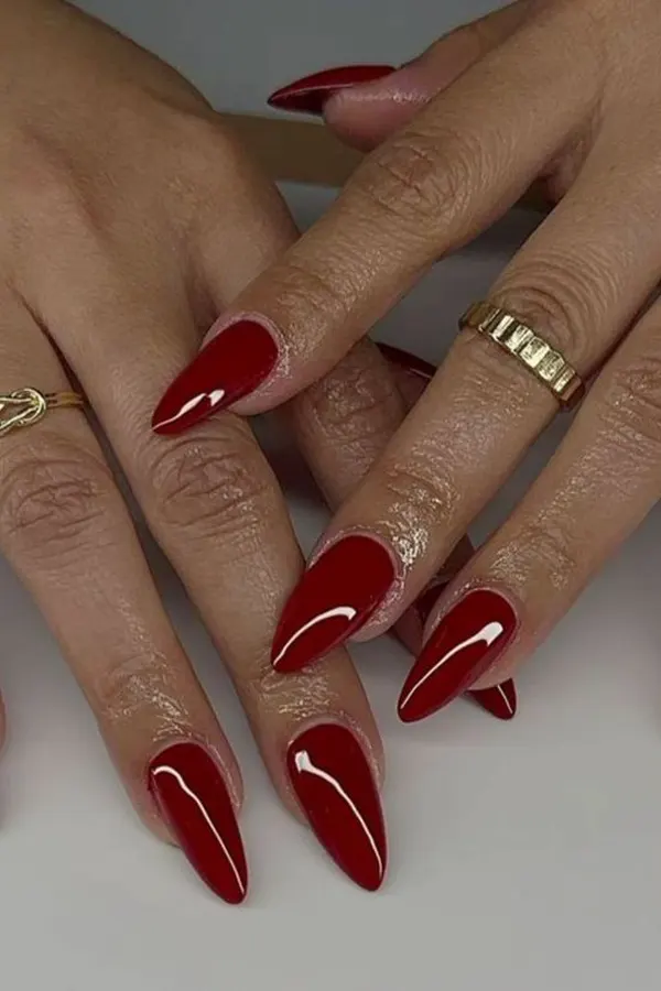 Red Wine Almond Nails