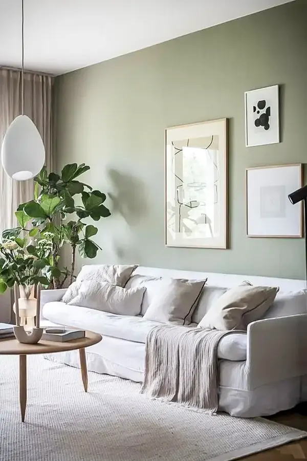 Relaxed Living Room With Green Accents