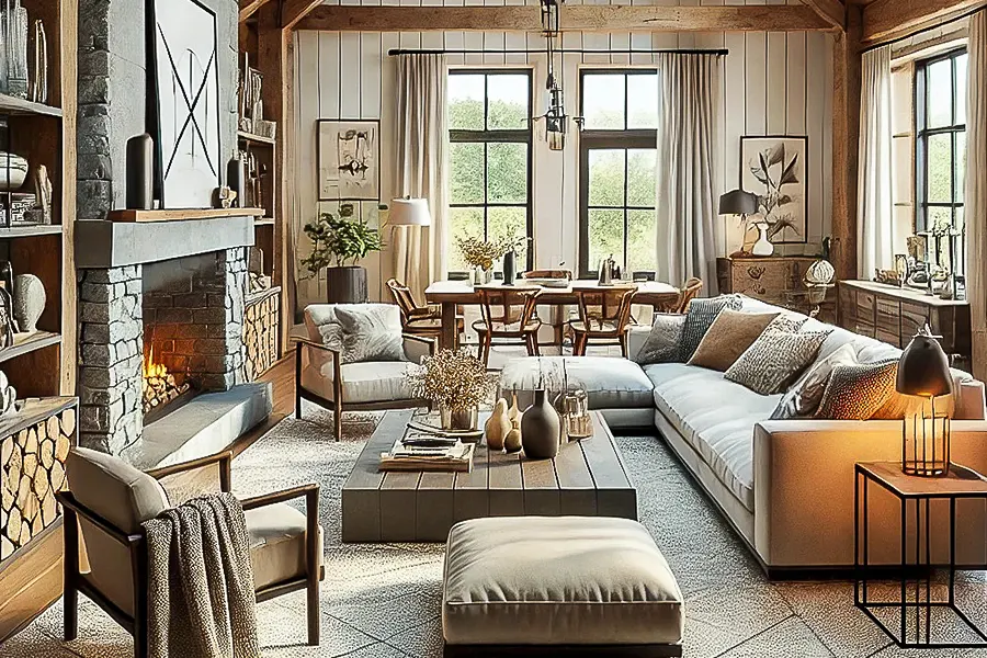 Rustic Luxe Farmhouse Living Room