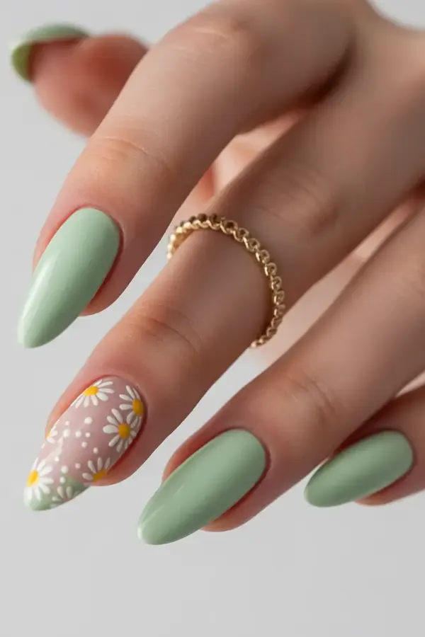 Sage Matte with Daisies