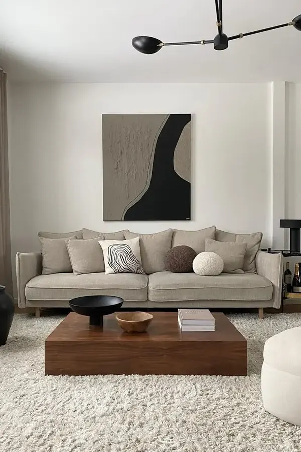 Scandi-Leaning Japandi Living Room