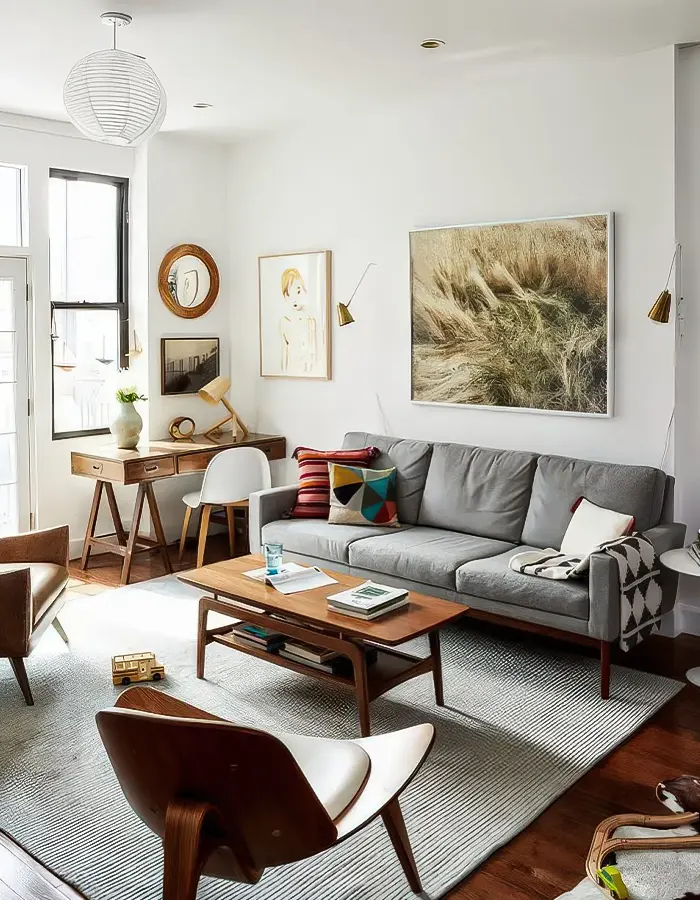Seamless Corner Office in Living Room