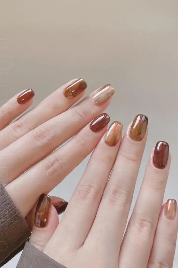 Sheer Marble Nails Art