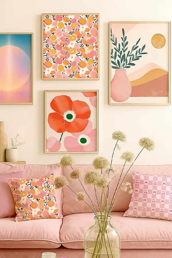 Soft Maximalist Pink Living Room Sanctuary