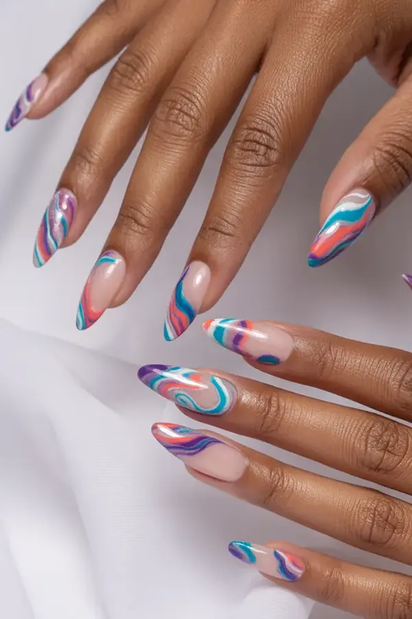 Sorbet Swirl Nails