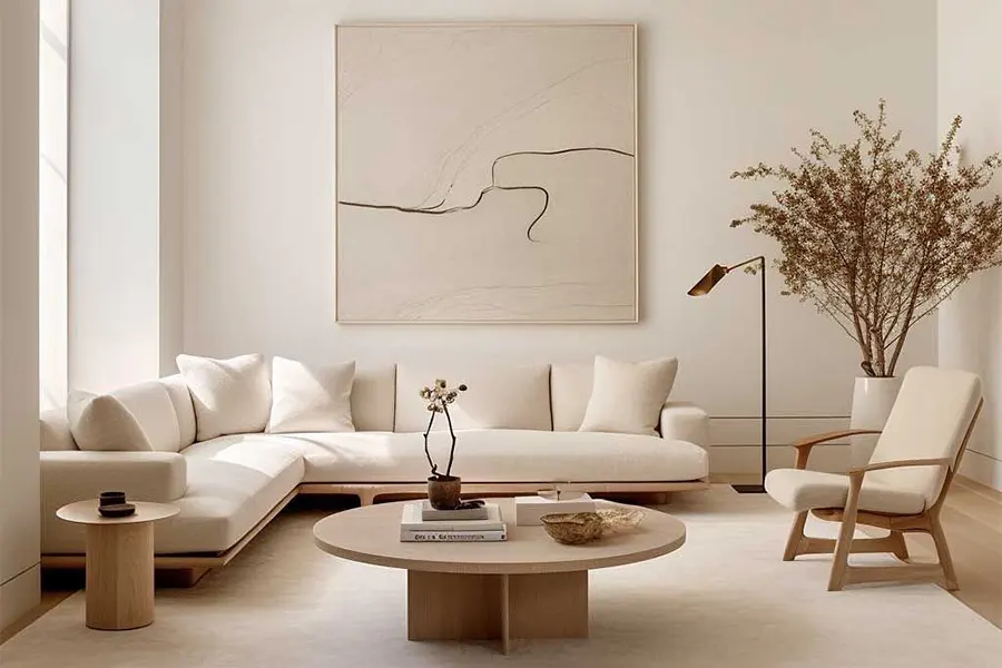 Spacious and Serene Japandi Lounge