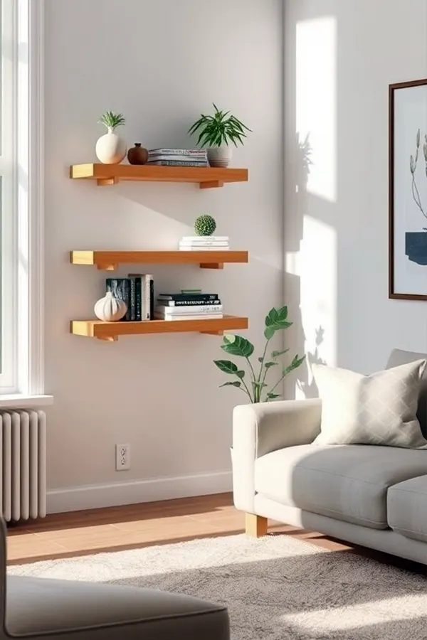 Stylish Touch With Corner Shelves