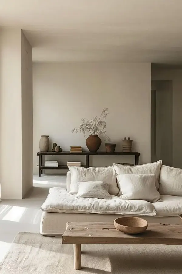 Textural Japandi Living Room Design