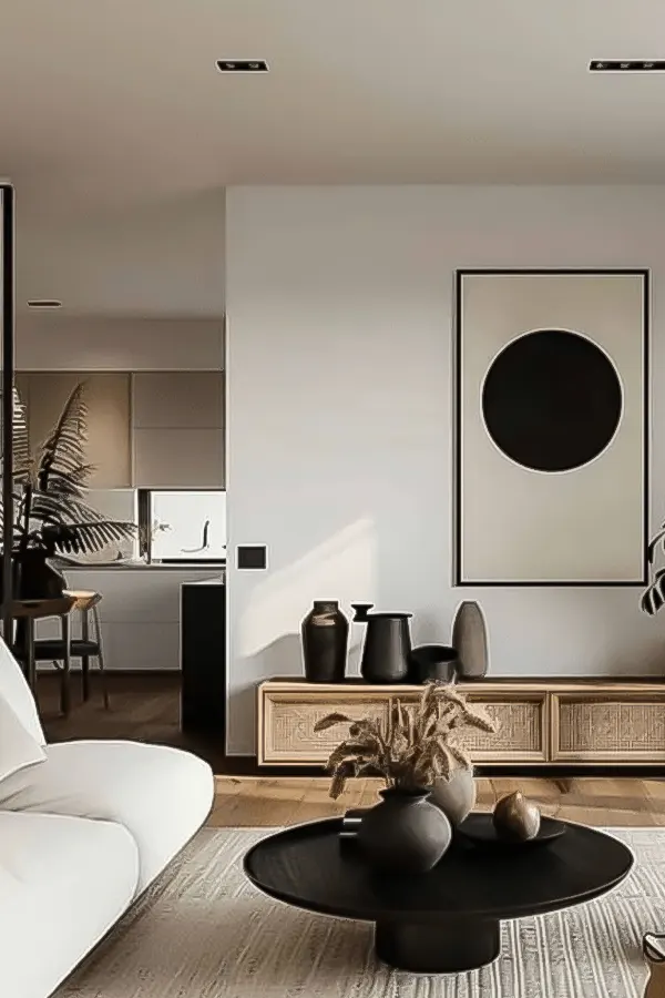 Textural Japandi Living Room Style