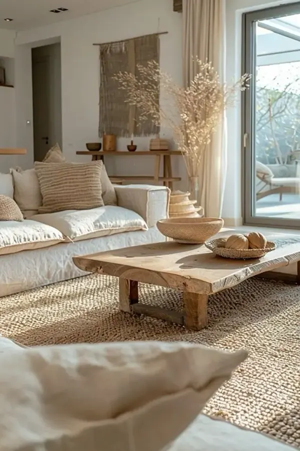 Textured Neutral Japandi Living Room