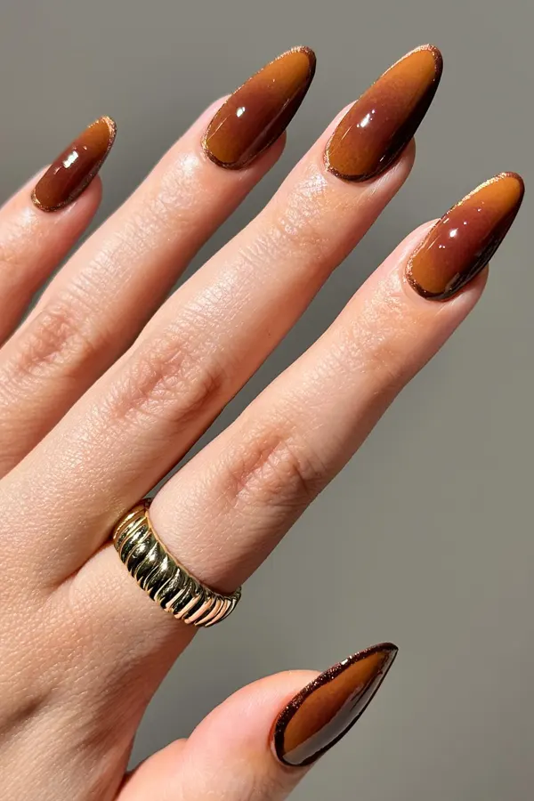 Toasted Brown Caramel Nails