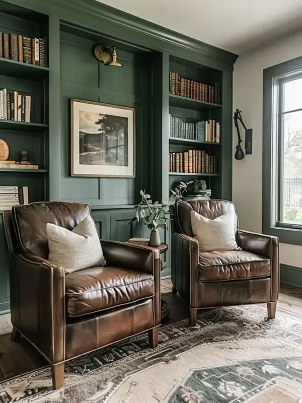 Vintage Style With Green Built Ins