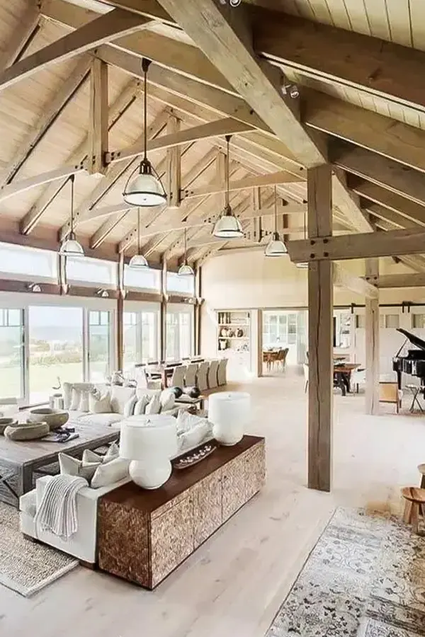 Warm Barn Living Room with Character