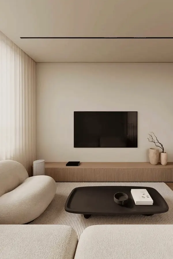 Warm Minimal Japandi Living Room