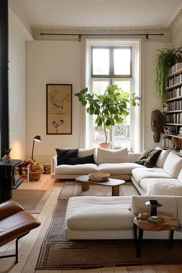 Welcoming Japandi Modern Living Room