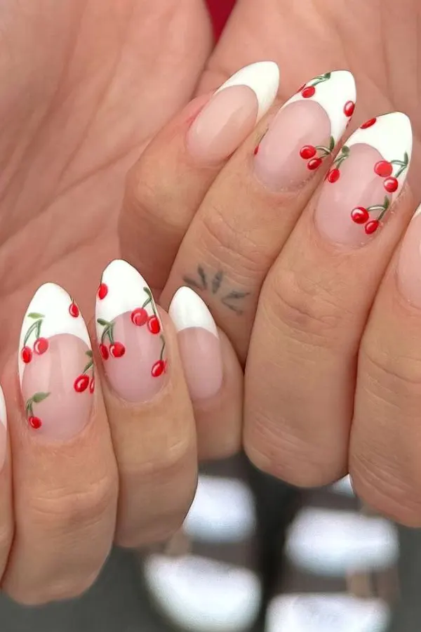 White Tips with Cherry Art