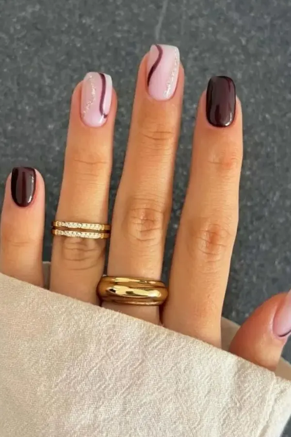 Winter Swirl Nails