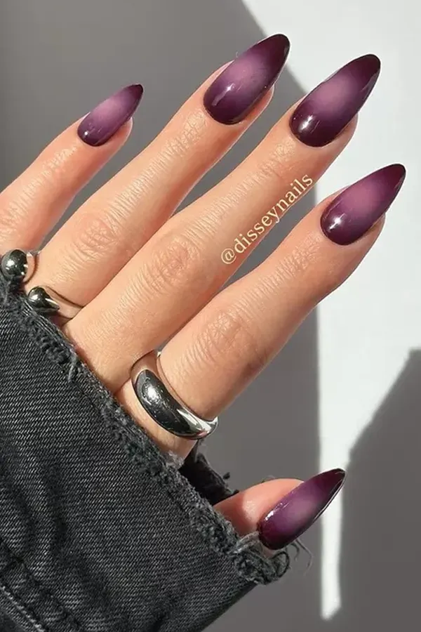 Amethyst-Inspired Aura Nails With a Deep, Dreamy Finish