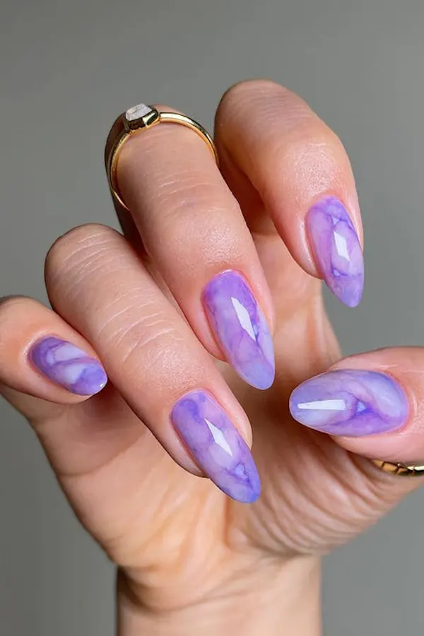 Amethyst Marble Nails