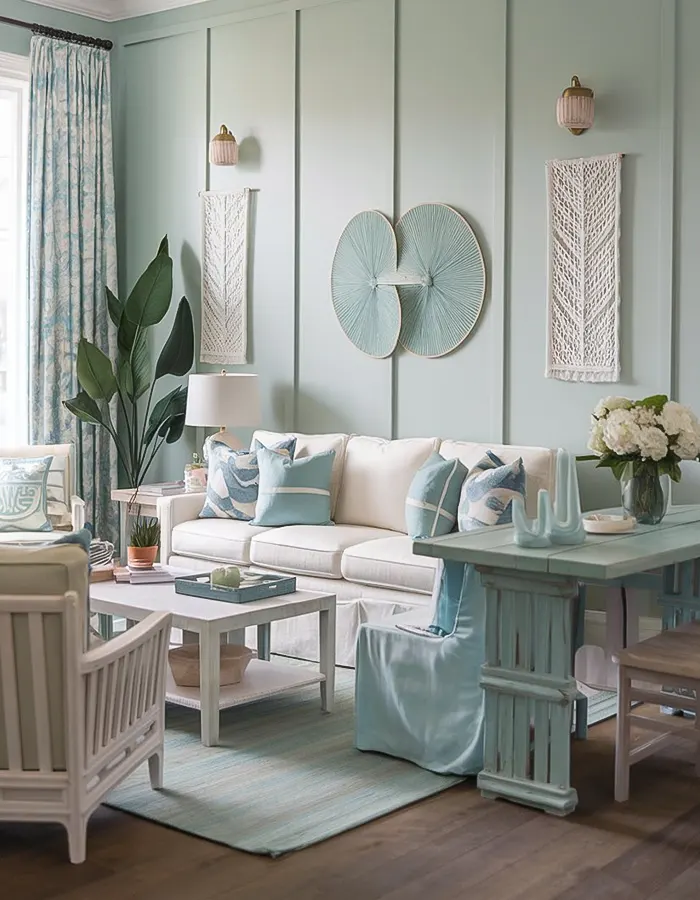 Coastal Pastel Living Room Vibes