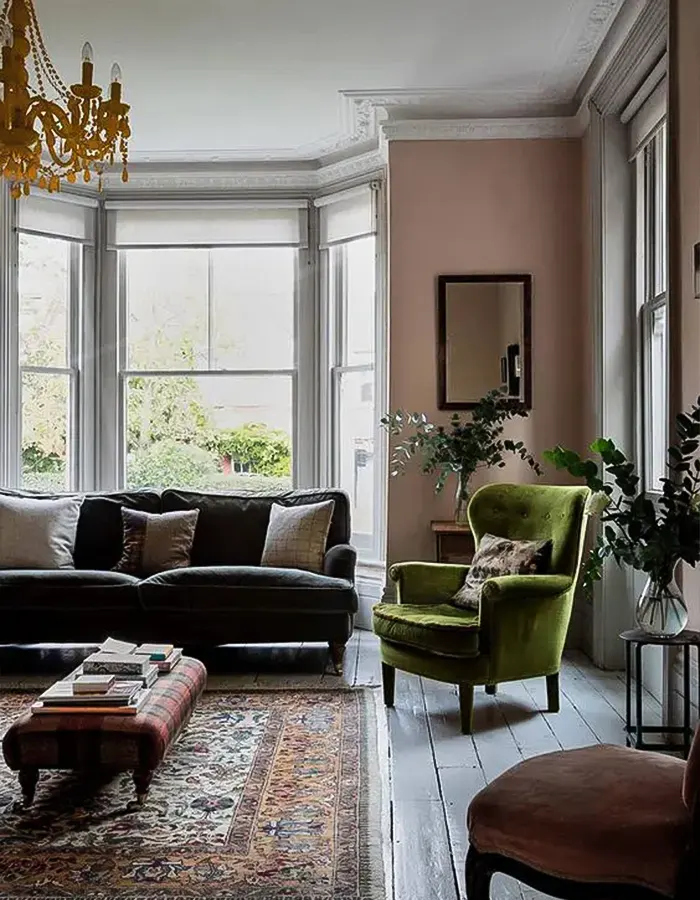 Colorful Vintage Living Room with Playful Elegance