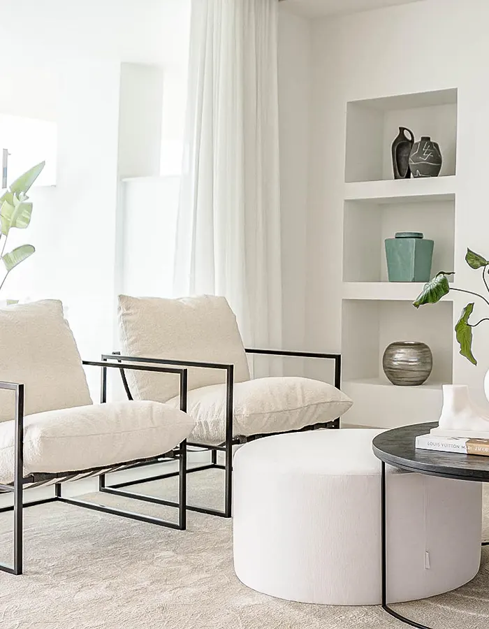 Crisp Contemporary White Living Room